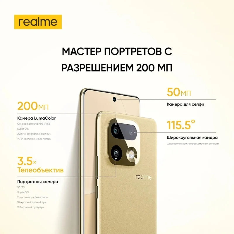 [World Premiere] realme 16 Pro Plus Smartphone Snapdragon 7 Gen 4 Chipset 200MP Camera 6.8" 144Hz Curved Display 7000mAh Battery