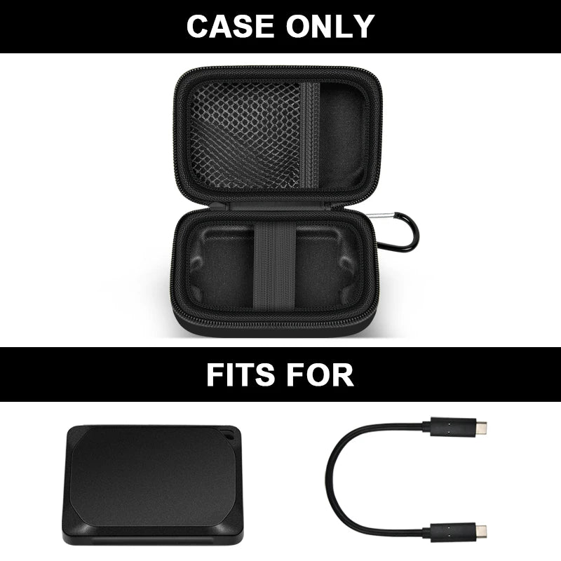 Carrying Case Compatible with Crucial X10/ X9 Pro 4TB/ 2TB/ 1TB Portable SSD, External Solid State Drive Hard Storage Holder Bag