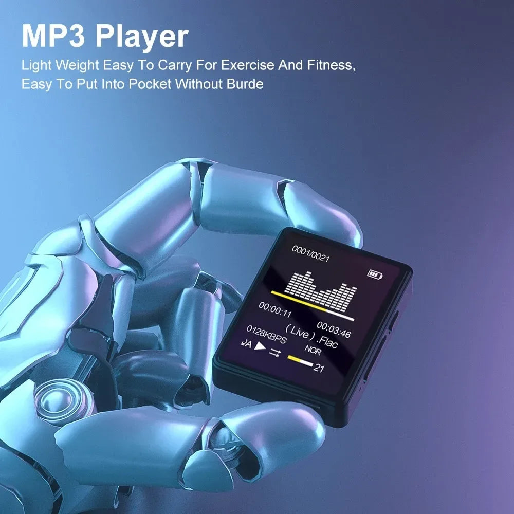 Portable MP3 Player Bluetooth 5.0 Music Stereo Speaker Mini MP4 Video Playback With LED Screen FM Radio Recording For Walkman
