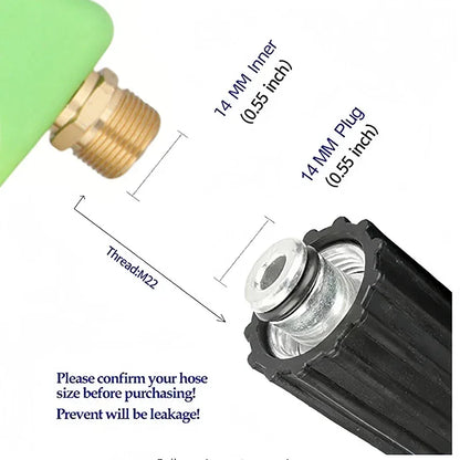 Heavy - Duty 1/4" Quick Connect Pressure Washer Gun, M22 - 14 Thread, 5 Nozzles For Jet Washer & Patio Clean