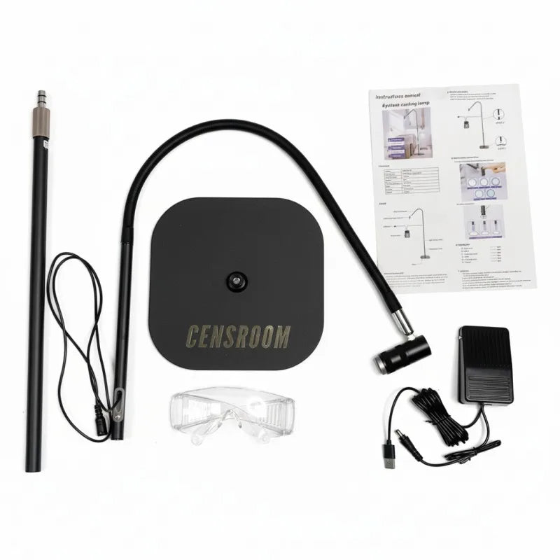 UV Lamp Lash with Foot Switch 405nm Adjustable Focus Touch Control Nail Polish False Eyelashes Glue Curing Floor Lamp