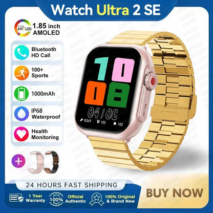 Watch Ultra 2 SE Men Women 1000mAh AMOLED Heart Rate 100+Sport Bluetooth Call GPS Track Waterproof Smart Watch For IOS Android