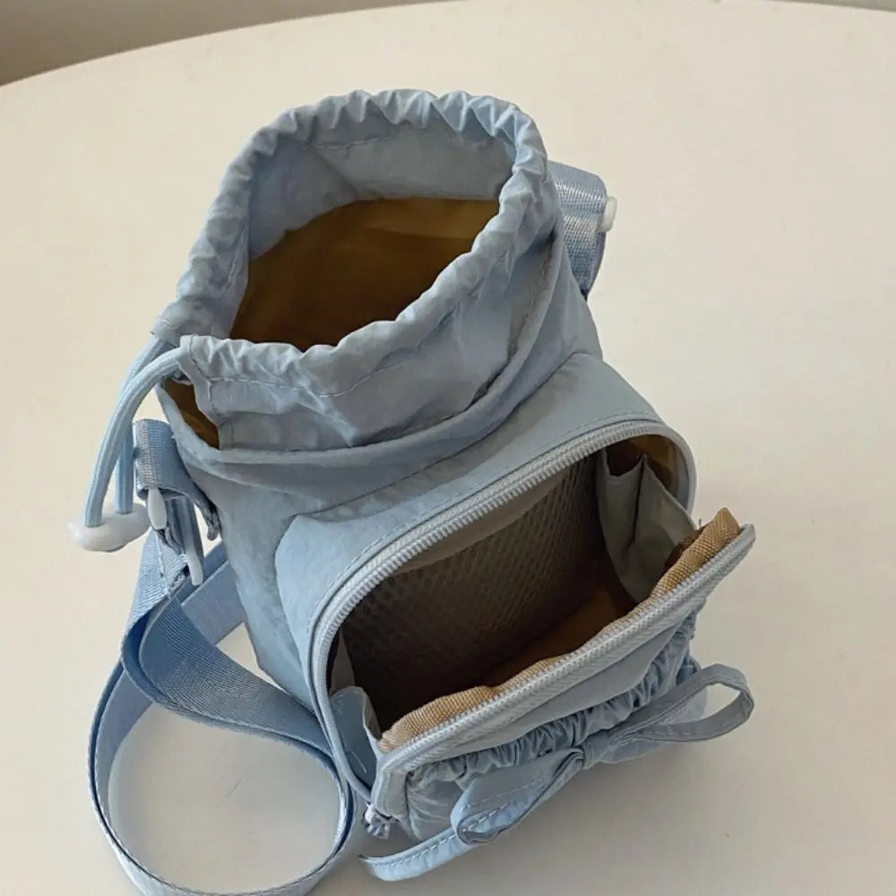 Bowknot Water Bottle Sling Bag Large Capacity Adjustable Gym Bottle Bag Waterproof Convenience Crossbody Sports Bottle Bag Gym