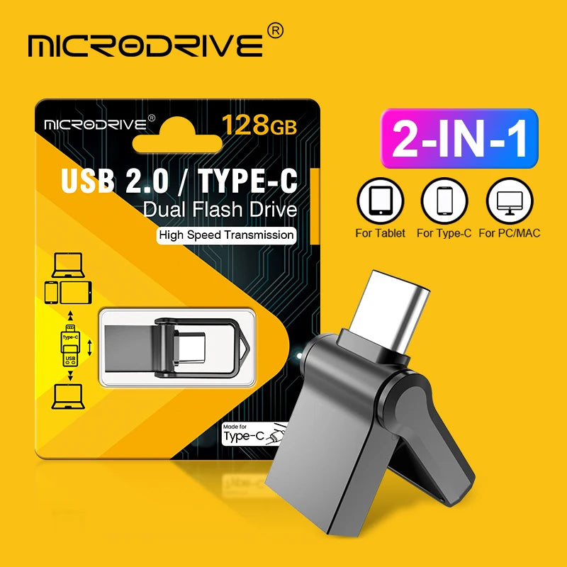 2 In1 Mini OTG Type C Pen Drive Usb2.0 Memory Stick 16GB 32GB 8GB Usb Flash Card 128GB 256GB 512GB Type-C Pendrive