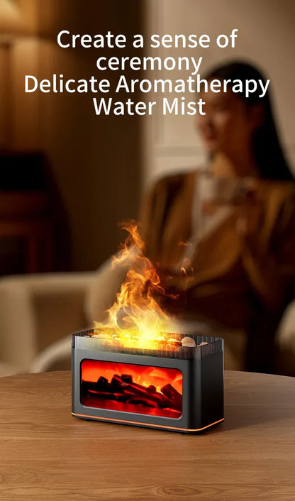 Mini Fireplace Aroma Diffuser & Air Humidifier: 7-Color Light Effects, for Christmas New Year| Essential Oil Diffuser