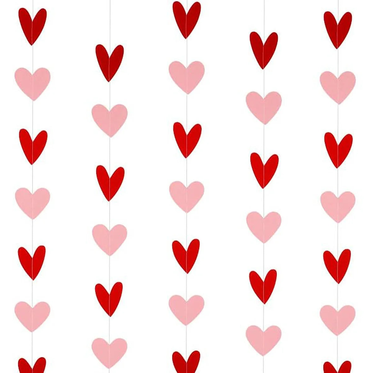 6Pcs Red/White Anniversary Heart Love Spiral Swirl Hanging Garland Balloon Straws for Valentine's Day Wedding Party Decorations