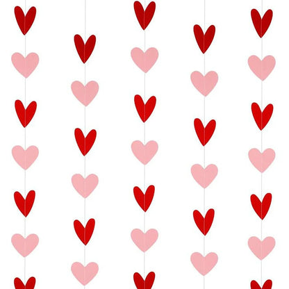 6Pcs Red/White Anniversary Heart Love Spiral Swirl Hanging Garland Balloon Straws for Valentine's Day Wedding Party Decorations