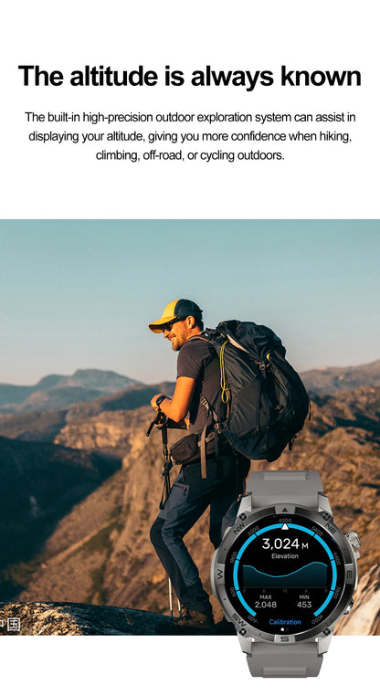NORTH EDGE NEW GPS Smart Watch 1.43'' HD AMOLED Display Built-in GPS Altitude Barometer Compass Bluetooth Phone Call Smartwatch