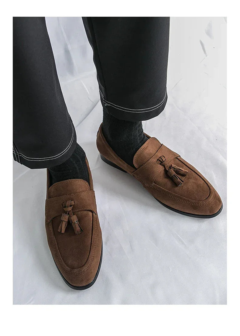 Fashion Casual Business Shoes Men High Quality Office Social Leather Shoes Men Slip On Loafers Man Tassel Men's Dress Shoes