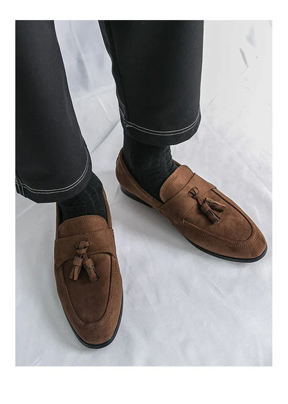 Fashion Casual Business Shoes Men High Quality Office Social Leather Shoes Men Slip On Loafers Man Tassel Men's Dress Shoes