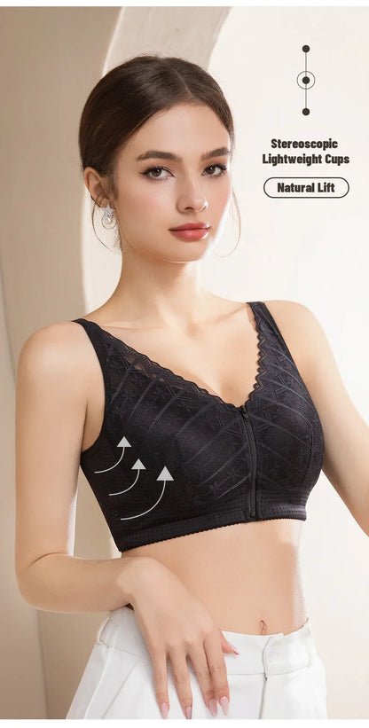 LERVANLA 2566 Strong Breathability Mastectomy Bra Women with Pocket Breast Form Pads Included Adjustable Cotton Comfort  Large