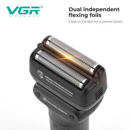 VGR Electric Shaver Professional Shaving Machine 9000 RPM Beard Trimmer LED Display Reciprocating Shaving Machine for Men V-368