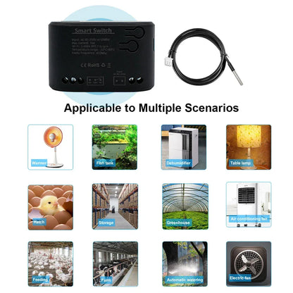 Dry Contact WIFI Tuya Smart Temperature Switch Controller Thermostat Sensor Passive Relay RF Receiver Work for Alexa Google Home
