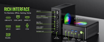 GMKtec Mini PC K11 K8 PLUS M7 AMD Ryzen R9 8945HS R7 8845HS 6850H Windows 11 WiFi6 2*DDR5 USB4.0 2.5G LAN OCulink Gamer Computer