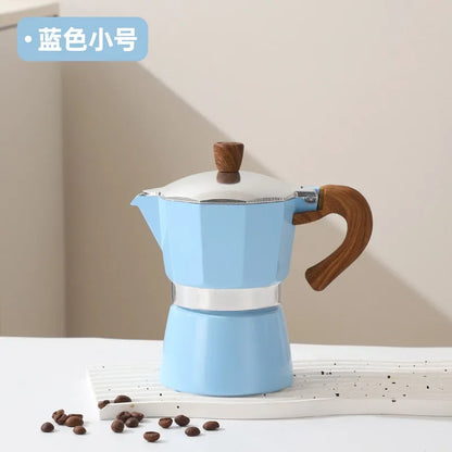 Electric Octagonal 3 Cup Black Coffee Maker Double Valve Moka Coffee Pot Espresso Aluminum Alloy Stainless Steel Moka Pot Set