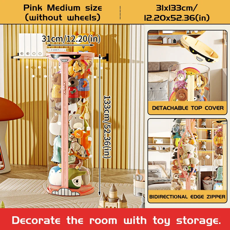 Extra Large Toy Storage Bucket Organize Home Plush Toys Neatly Sunglasses Smiley Design Top Can Place Figurines