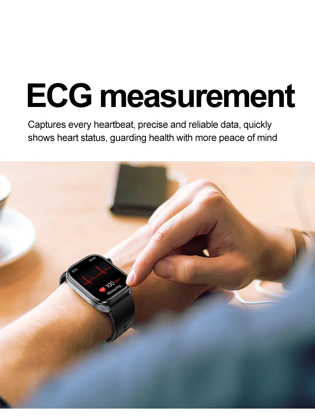New Uric Acid Blood Lipids AI-GPT ECG Smartwatch Micro Physical Examination Body Analysis Men BT Call LED Flashlight Smartwatch