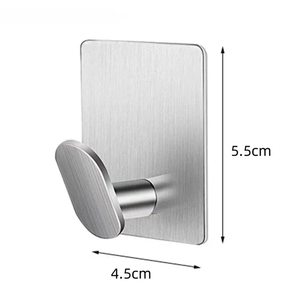4pc/2pc bathroom clothes hooks, adhesive wall hooks, stainless steel towel racks, bathroom kitchen hardware, multi-purpose hooks