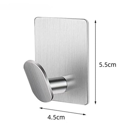 4pc/2pc bathroom clothes hooks, adhesive wall hooks, stainless steel towel racks, bathroom kitchen hardware, multi-purpose hooks