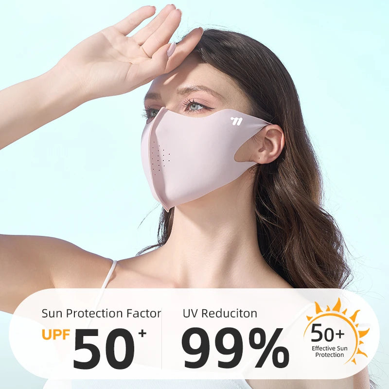 WEST BIKING Summer Sunscreen Traceless Mask 3D Ice Silk Breathable UV Protection Mask Summer Outdoor Sport Cycling Sports Masks