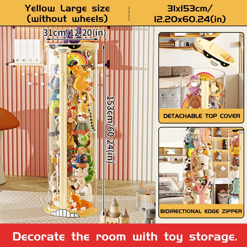 Extra Large Toy Storage Bucket Organize Home Plush Toys Neatly Sunglasses Smiley Design Top Can Place Figurines