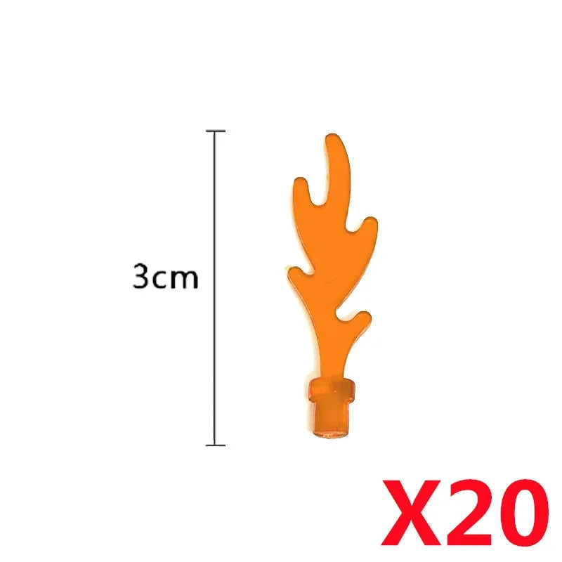 MOC Medieval Campfire Building Block Flame Wave Candle Transparent Wine Bottle Educational Toy Compatible Accessories Brick K054