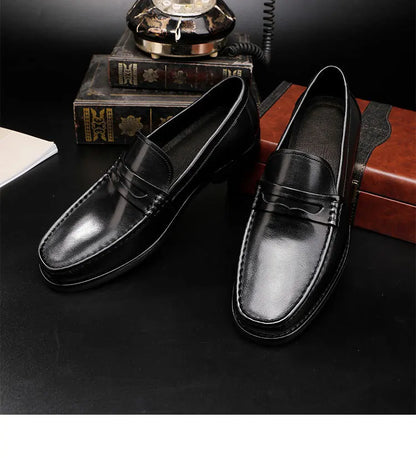 Vintage Top Layer Genuine Leather Slip on Loafers Breathable Moccasins Driving Design Casual Cowhide Shoes for Men