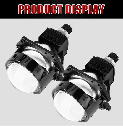 3.0 Inch Bi LED Projector Hella Lenses H4 H7 9005 9006 Car Headlight Bulbs Retrofit Kits Angel Eyes Halo Lights WHITE DRL 120W