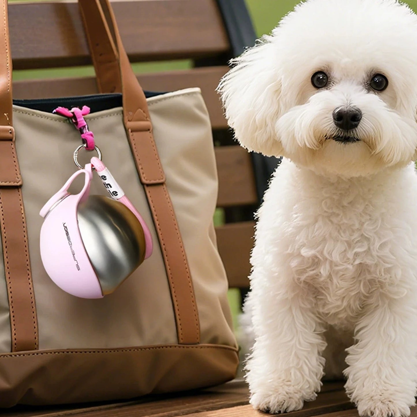 Pet Water Bottle 304 Stainless Steel Collapsible Ball Shaped Drinking Device Portable Dog Bowl  For Small Dogs Outdoor Portable