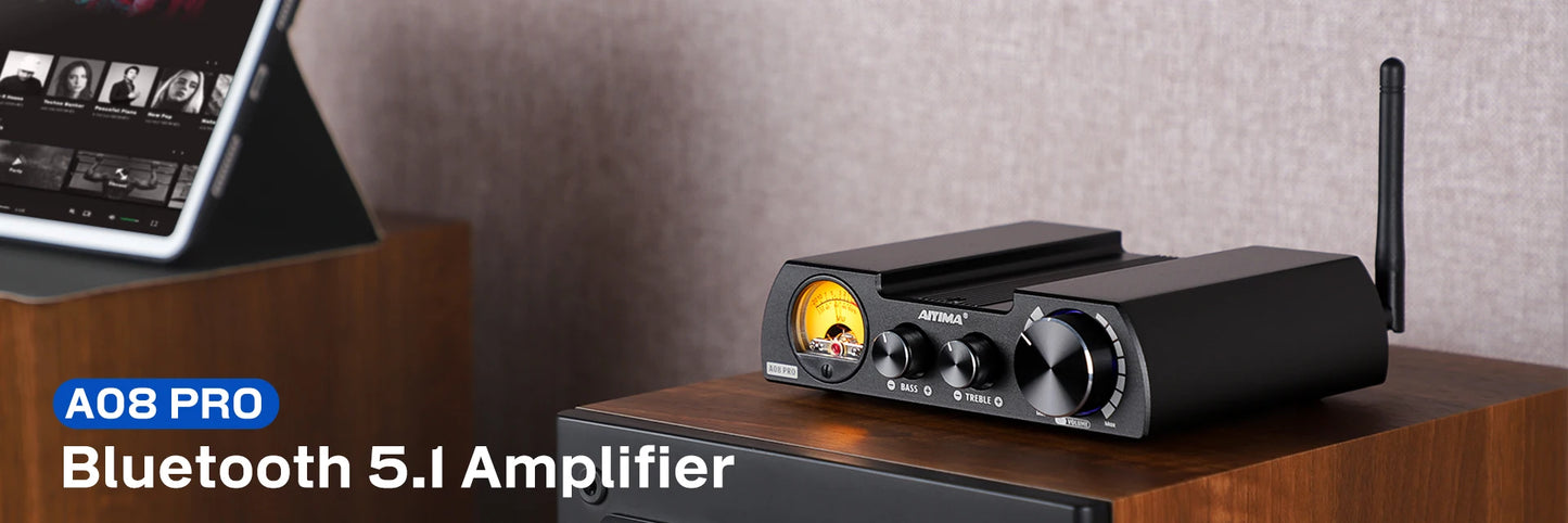 AIYIMA Audio A01 Pro TPA3116D2 Bluetooth Sound Power Amplifier 100W Mini Hifi Class D Stereo Amp Bass Treble for Home Theater
