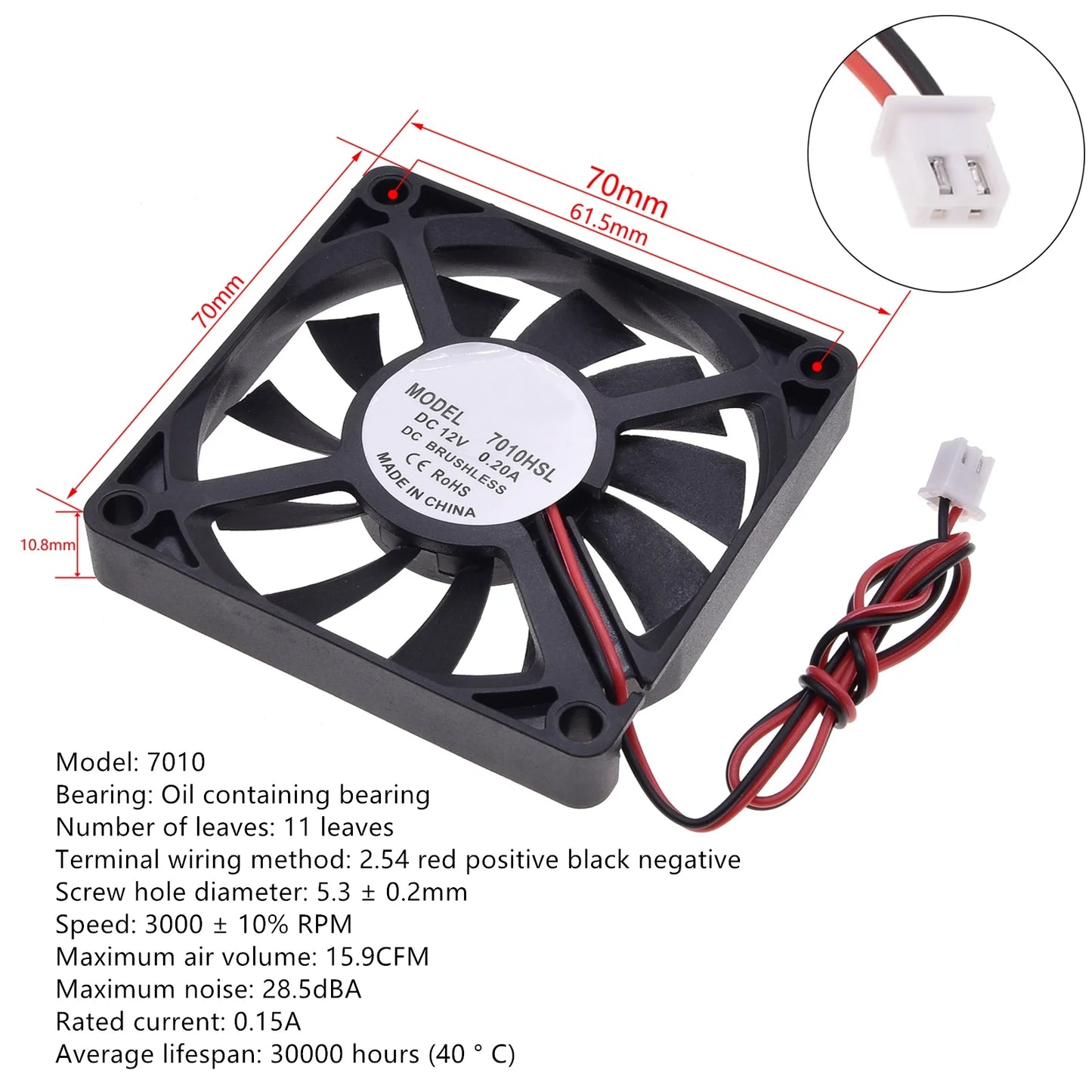Silent DC12V Brushless Oil Content Cooling fan，for Power Supply Toy Chassis Multiple Sizes Available 2 3 4 5 6 7 8 9CM Silent