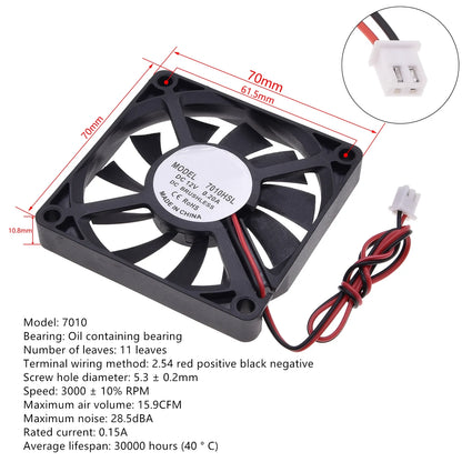 Silent DC12V Brushless Oil Content Cooling fan，for Power Supply Toy Chassis Multiple Sizes Available 2 3 4 5 6 7 8 9CM Silent
