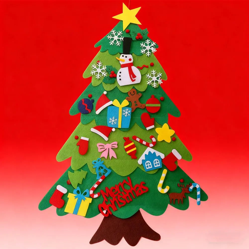 22/33/66pcs Felt Christmas Tree Set, Detachable Accessory, Suitable for Party Decoration and Christmas Decoration Accessories