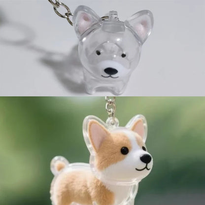 Cute Clear Puppy Hair Memorial DIY Pendant Keychain Decor Keepsake Capsule Pet's Dog Fur Container Pet Lovers Home Display Gifts