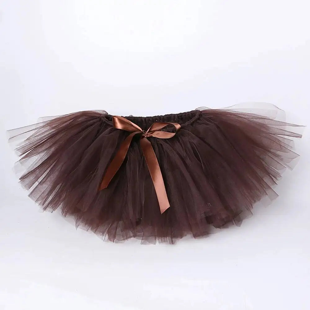 Ensemble jupe tutu ours brun pour bébé fille, déguisements de Noël et d'Halloween, jupes animaux, tutus pour anniversaire et danse (0-14 ans).