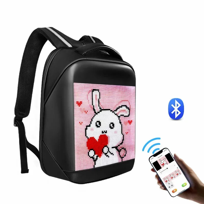 Led Backpack with Programmable Full Color Screen, Motorcycle Backpack, Waterproof Shoulder Travel Backpack, Christmas Gift Bag