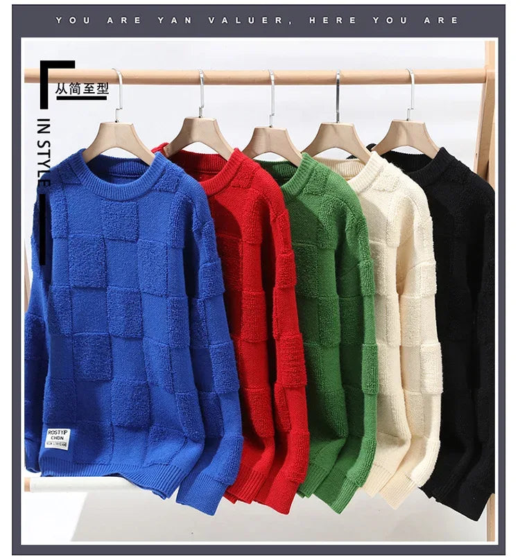 Sweater Men Harajuku Fashion Knitted Hip Hop Streetwear Dinosaur Cartoon Pullover Oversized Casual O-Neck Women Vintage Sweaters