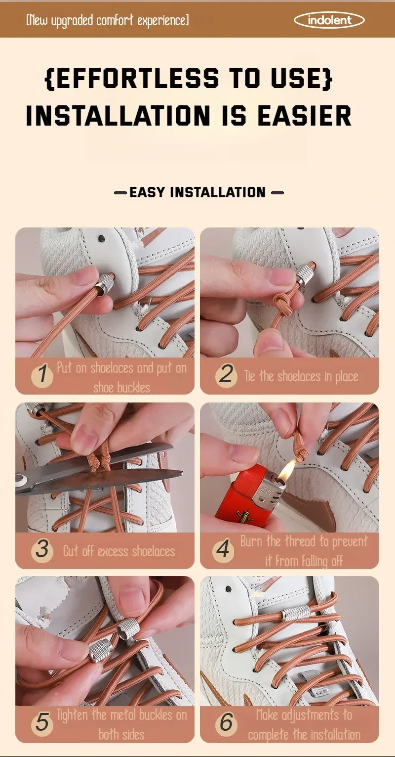 New Elastic Laces Sneakers Tennis Round Shoe laces Without ties Kids Adult Rubber Bands No Tie Shoelace Shoe Accessories