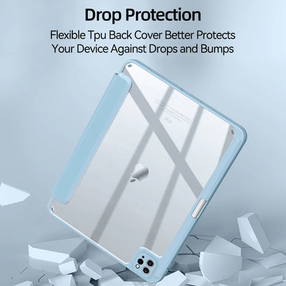 For iPad Case 2024 Air 11 13 M2 Pro 11 13 for 10 Gen Pro 10.5 10.2 9th 8th 6th 5th 9.7 Mini 6 Acrylic Smart Case with Pen Holder