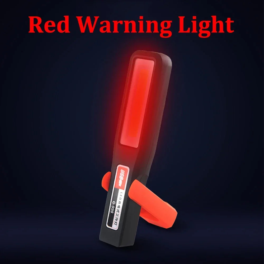 LED work light with magnet lighting maintenance flashlight Car Garage Lamp Mechanic charging COB car maintenance light with hook