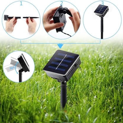 50-200 LED Outdoor Solar String Fairy Light Festoon Waterproof Street Garland Solar Power Lamp Christmas Party for Garden Decor