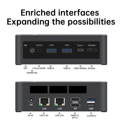 TOPC OCuLink Mini Gaming PC Intel Core (Ultra 9 285H ES/7 255H ES/5 235H ES) USB4, Dual 2.5G LAN,WiFi 6E, Windows 11 Desktop