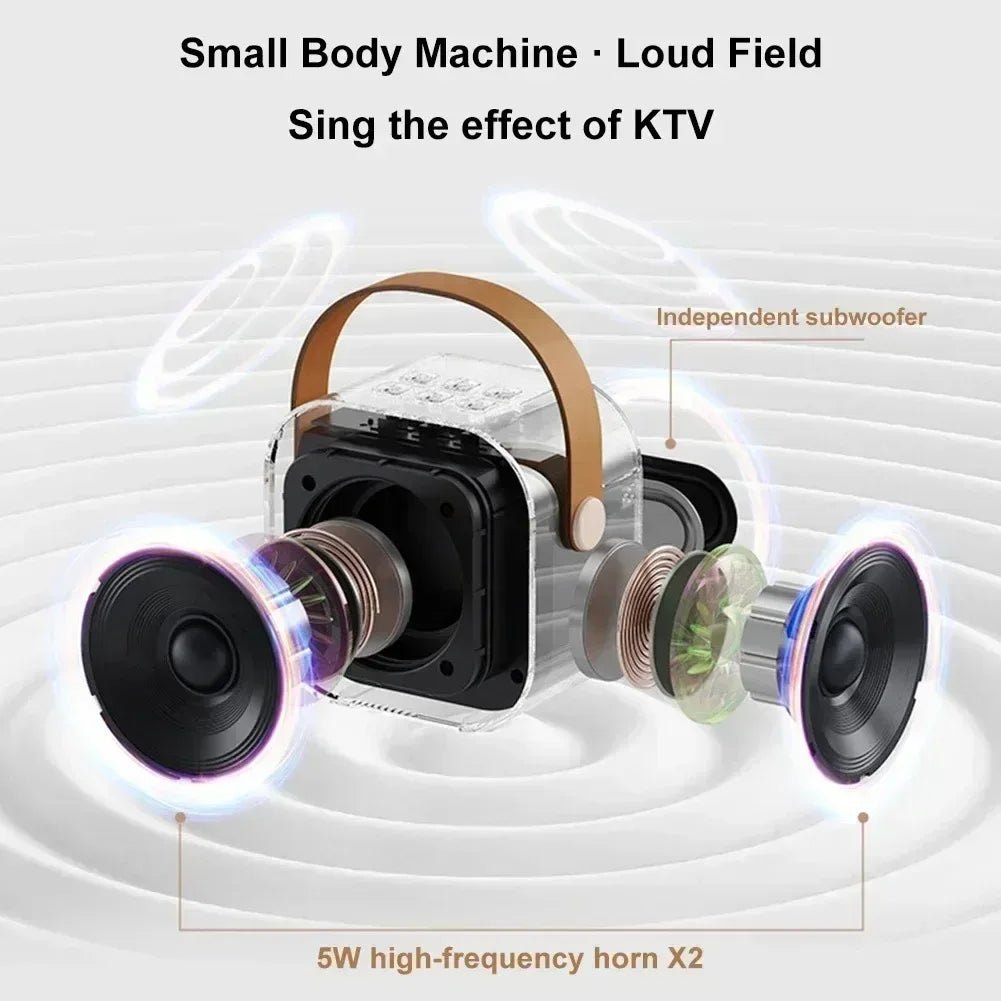 Karaoke Wireless Portable Bluetooth Speaker With Microphone Machine Mini Lamp Caixa De Som Sound Box Music Small Blootooth Mp3