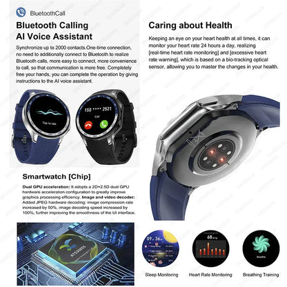 DT Watch X 4G Memory For OPPO Smart Watch Music Video Bluetooth Call IP68 Waterproof AMOLED Smartwatch For TWS Earphones 2026New