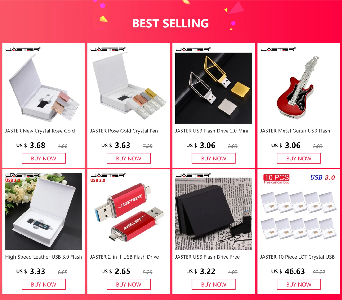 Hot Sale Pioneer DJ Crystal USB 2.0 Flash Drive 128GB Real Capacity Memory Stick 64GB Silver Case LED Light Pen Drive with Box