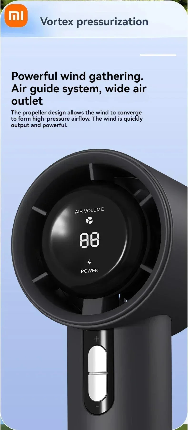 Xiaomi Ultra Quiet 100 Speed Handheld Fan USB Rechargeable Portable Mini Turbo Fan for Office and Travel with LED Indicator