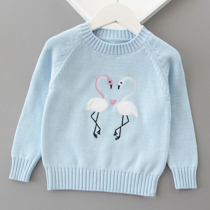 Pull d'automne-hiver pour filles, motif mignon amoureux, pull tricoté en polaire épaisse et chaude