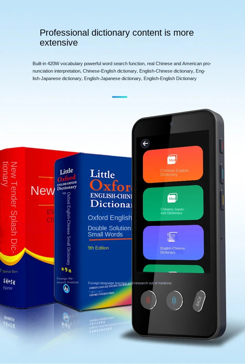 Smart Translator Z9 Global Languages Voice Intelligent Online Translation Machine Speech Translate Device Support 4G SIM Card