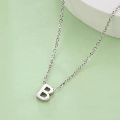 Cazador Minimalist Initial A-Z Letter Necklace for Women Alphabet Stainless Steel Choker Chains Jewelry Birthday Gift Wholesale
