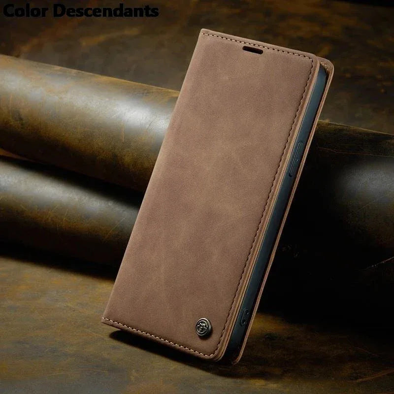 Iphone 15 Pro Max Case Iphone 13 14 12 11 Pro Max SE X XR XS Max 8 7 6 6S Plus Card Slot High-grade Leather Cover Phone Case